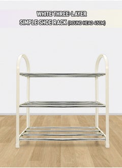 WinHolder 3 Tier Shoes Shelf Storage Multifunctional Lightweight Organizer Sturdy Metal Stackable Stand Footwear for Closet Living Room Bedroom bathroom(3 Tier White Shoe Rack)  - Image 3