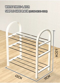 WinHolder 3 Tier Shoes Shelf Storage Multifunctional Lightweight Organizer Sturdy Metal Stackable Stand Footwear for Closet Living Room Bedroom bathroom(3 Tier White Shoe Rack)  - Image 4