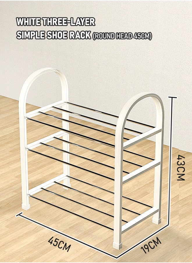 WinHolder 3 Tier Shoes Shelf Storage Multifunctional Lightweight Organizer Sturdy Metal Stackable Stand Footwear for Closet Living Room Bedroom bathroom(3 Tier White Shoe Rack)  - Image 4
