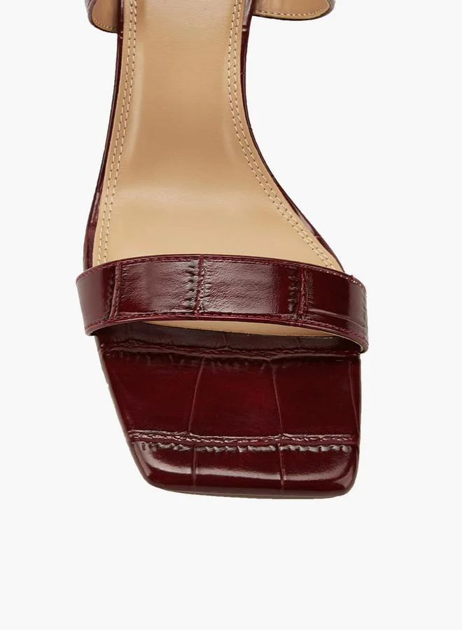Celeste BURGUNDY Women'S Solid Wedge Heeled Sandals With Buckle Closure for Women | Best Price UAE