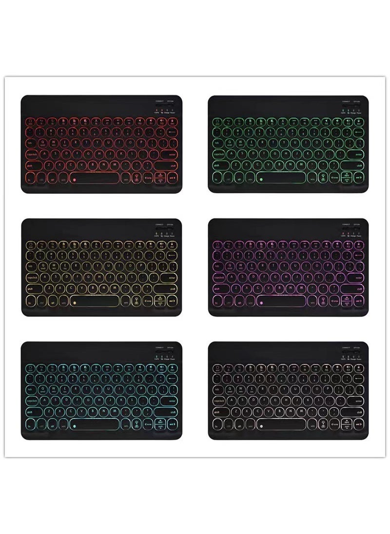 Generic - Spanish Bluetooth Keyboard Case for Samsung Galaxy Tab S6 10.5-inch T860 Cover Round Cap Backlit Keyboard - Image 1