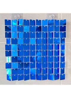 Generic 1 x 5 pcs Square Sequin Wall Panel Gatesby Wedding Decor Mirror sapphire blue jx-2250 