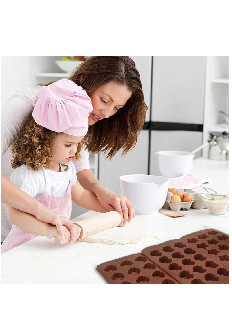 Arabest - 6 Pack Silicone Chocolate Moulds, Non-Stick Candy Moulds, BPA Free, Food Grade Silicone Molds for Jelly, Candy, Chocolate, Dessert - Image 1