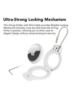 Anmi Case for apple airtag secure dolder with wire cable,air tag lock case keychain key ring key chain luggage tag for keys, luggage and more men women's keyrings and keychains（black）  - Image 2