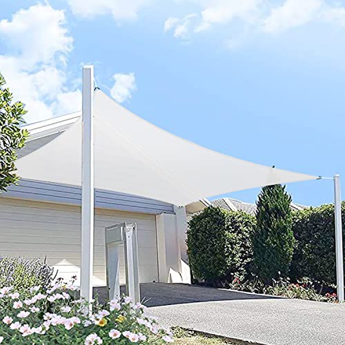 HIPPO Rectangle Shade Sail Affordable & Premium 230 GSM Sun Shade UV Block for Canopy Outdoor Patio Car Parking (Arctic-White, 9.5FTX13FT) - Image 1