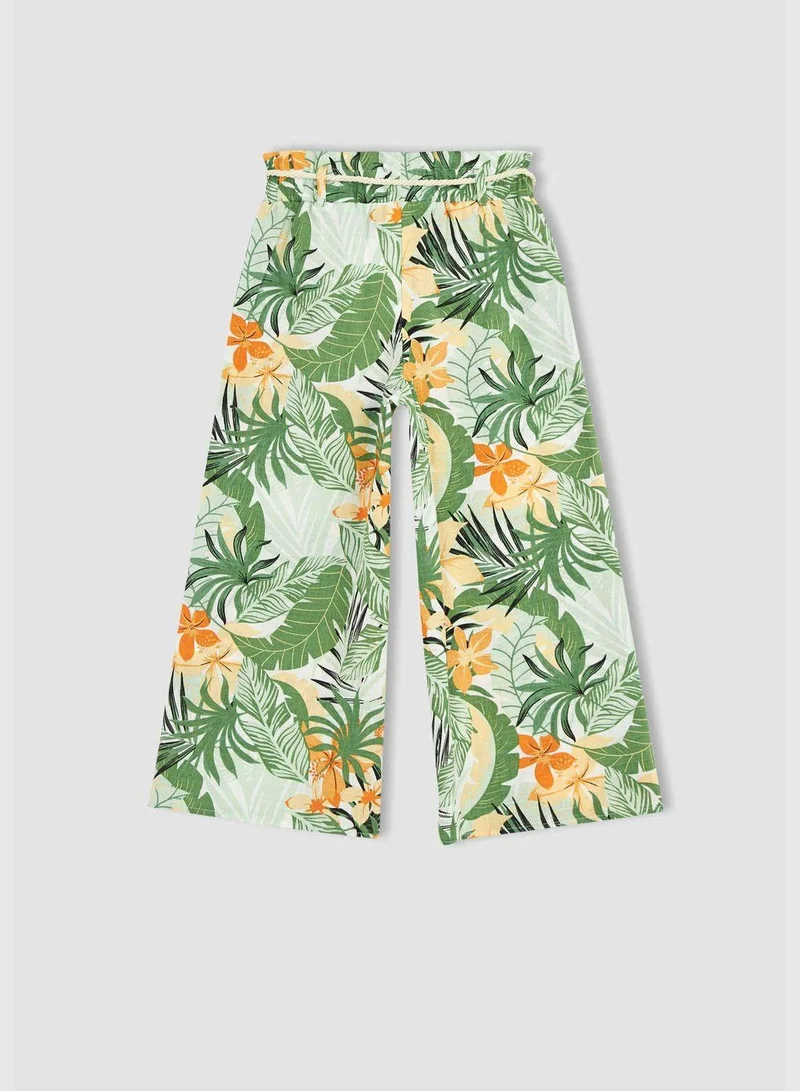 DeFacto High Waisted Palm Print Culottes