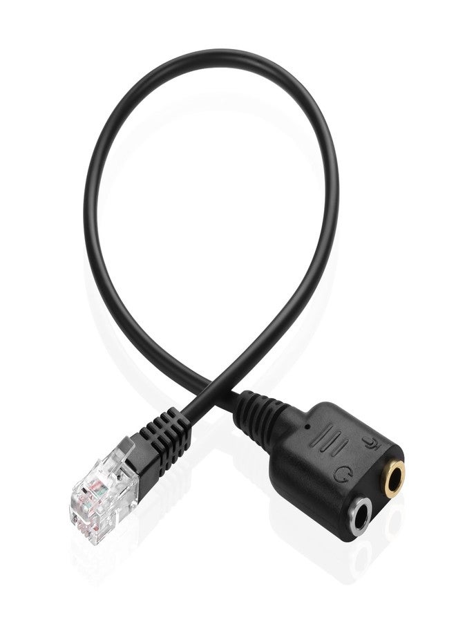 XMSJSIY RJ9 to 3.5mm Headsets Adapter Telephone Phones MIC Audio Splitter Adapter Cable RJ9 4P4C Male to 3.5mm Jack Headphone Microphone Audio Cable - 27CM/10inch - Image 1