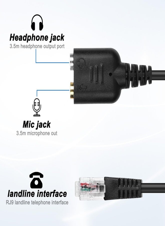 XMSJSIY RJ9 to 3.5mm Headsets Adapter Telephone Phones MIC Audio Splitter Adapter Cable RJ9 4P4C Male to 3.5mm Jack Headphone Microphone Audio Cable - 27CM/10inch - Image 3