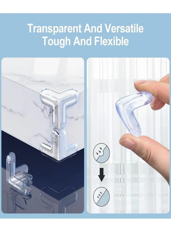 Estervig 4 Pcs T-Shape Baby Corner Protectors, Clear Soft Silicone Edge Guards for Furniture Corners, Adhesive Cushions for Baby Proofing Sharp Table Edges, Transparent Child Safety Edge Bumpers - Image 4