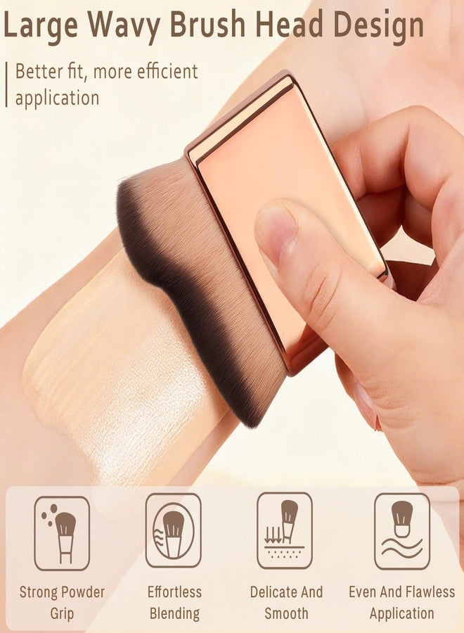 Brvlsoc Professional Kabuki Foundation Brush – Rose Gold Makeup Brush for Powder, Liquid, Cream & Self Tanner | Face, Neck & Body Makeup - Image 5