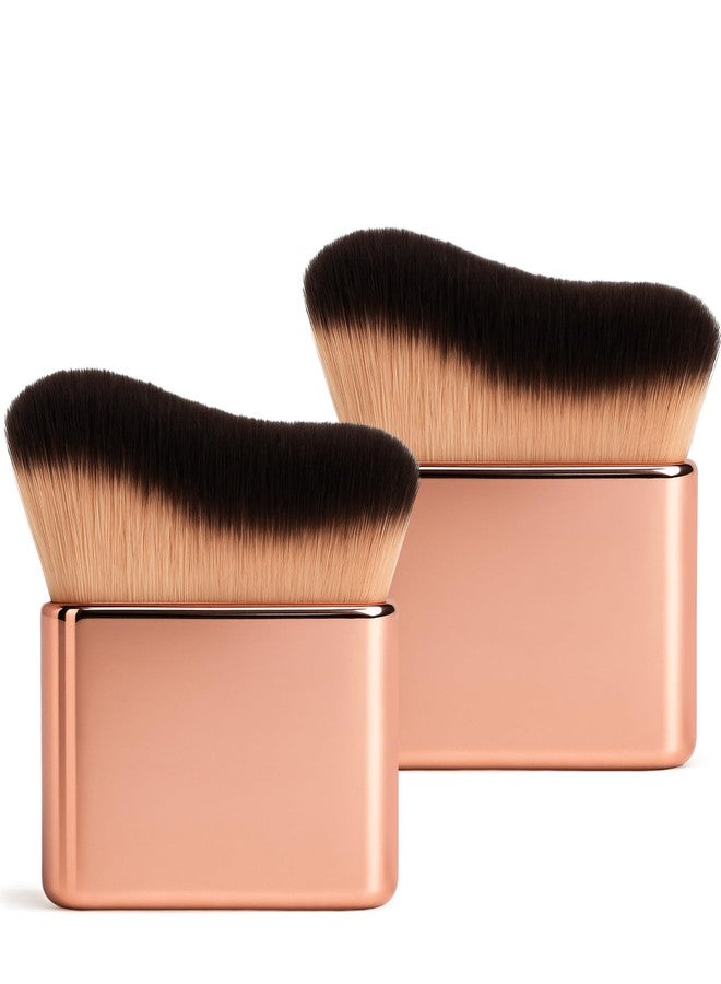 Brvlsoc Professional Kabuki Foundation Brush – Rose Gold Makeup Brush for Powder, Liquid, Cream & Self Tanner | Face, Neck & Body Makeup - Image 1