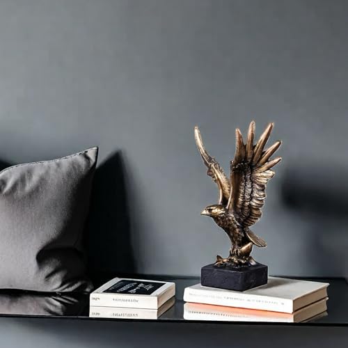 SHTWX Resin Eagle Statue Sculpture Frgurine Gift for Home Office Living Room Desktop Display Decorative Decoration - Image 3