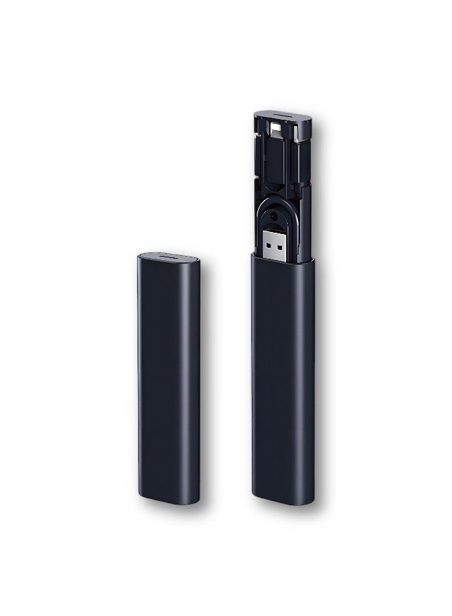 آرْكْ تِكْنُو صندوق تخزين وشحن محمول متعدد الوظائف 7 في 1 – مجموعة محولات شاملة لأجهزة Type-C وLightning وMicro USB مع حامل للهاتف، ونقل البيانات، وأداة بطاقة SIM - Image 4