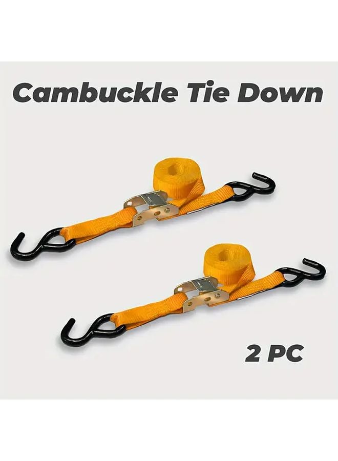 2pcs Red Heavy Duty Tie Down Straps 3m with Coated S Hooks for Motorcycle Cargo - Image 5