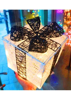 Salla 3-Piece Light Up Gift Boxes White & Black Color Warm LED Fairy Lights Openable Top Cover  - Image 3