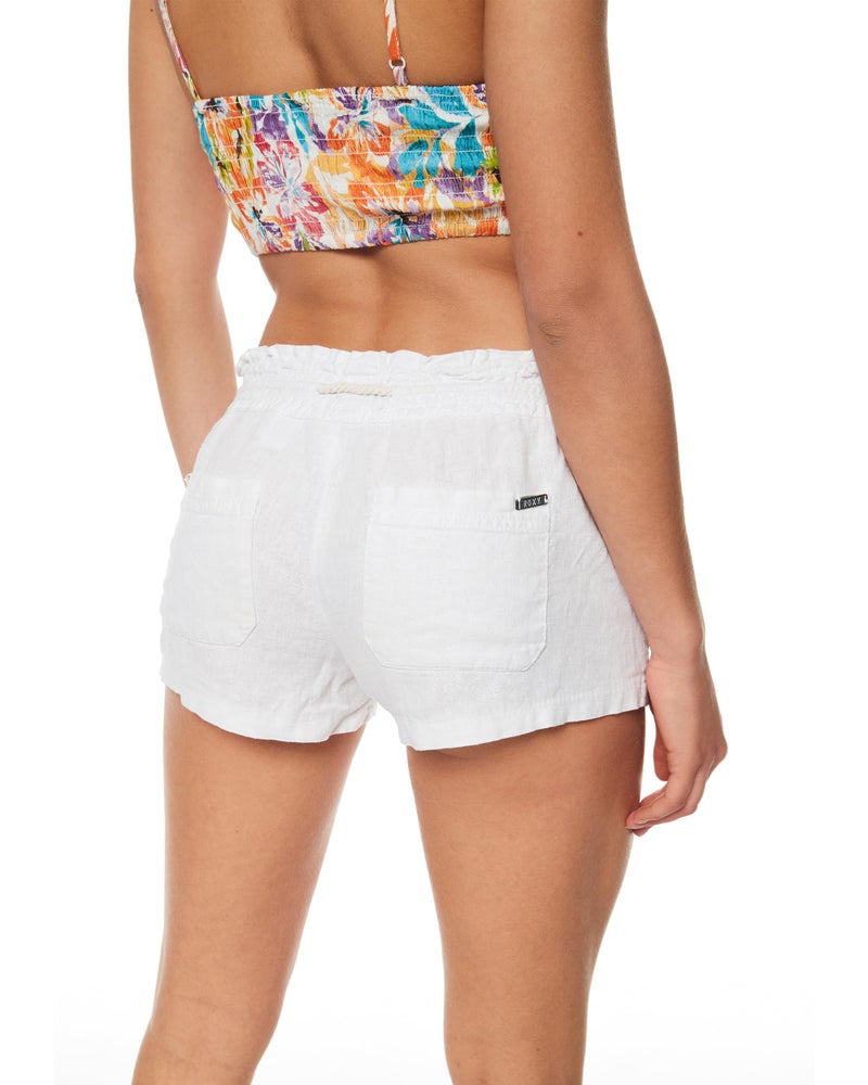 Roxy Junior's Oceanside Short Elastic Waist Non Denim Shorts, Sea Salt, Large - Image 3