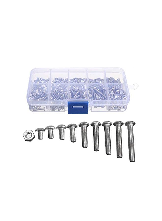 PROMASS Steel M3 A2 Hex Screw Kit Assortment Nuts Bolt Cap Socket Set with Plastic Case - 340 Pieces  - Image 4