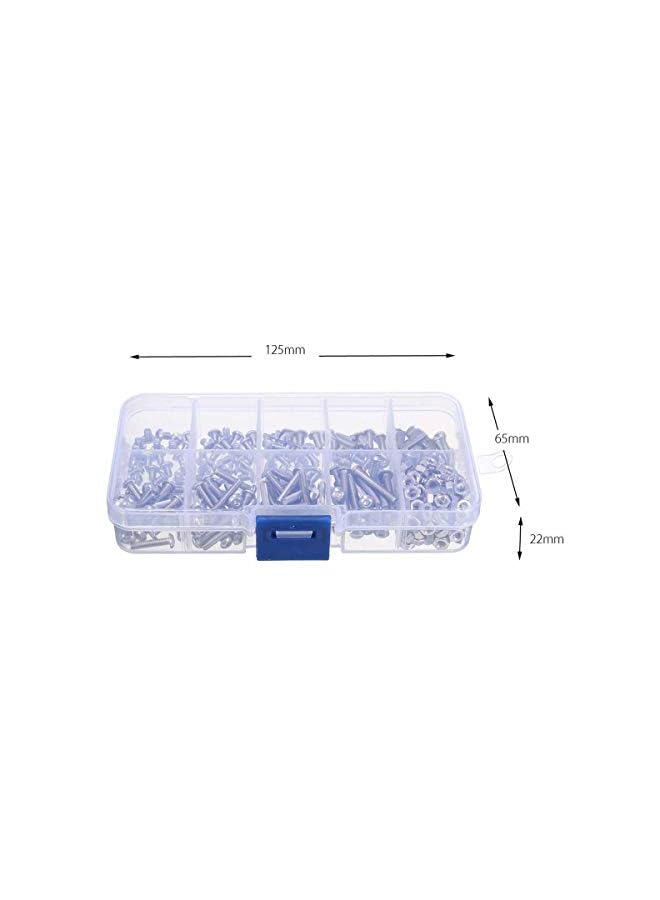 PROMASS Steel M3 A2 Hex Screw Kit Assortment Nuts Bolt Cap Socket Set with Plastic Case - 340 Pieces  - Image 2