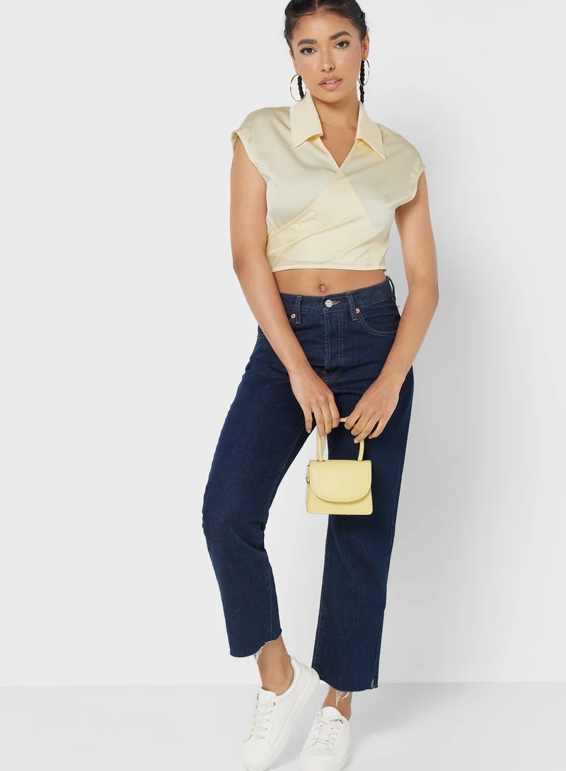 Ginger Polo Neck Wrap Top