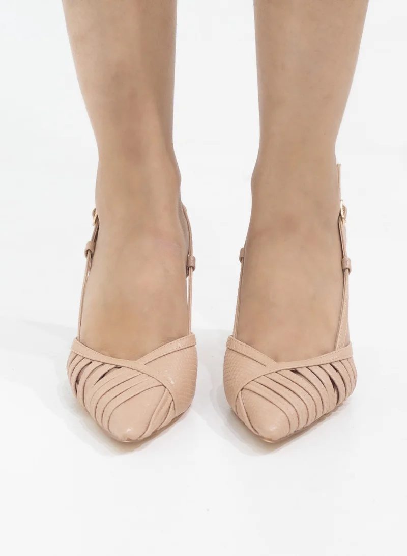 LAMARAPARIS Slinky closed strippy 6cm heel sling back