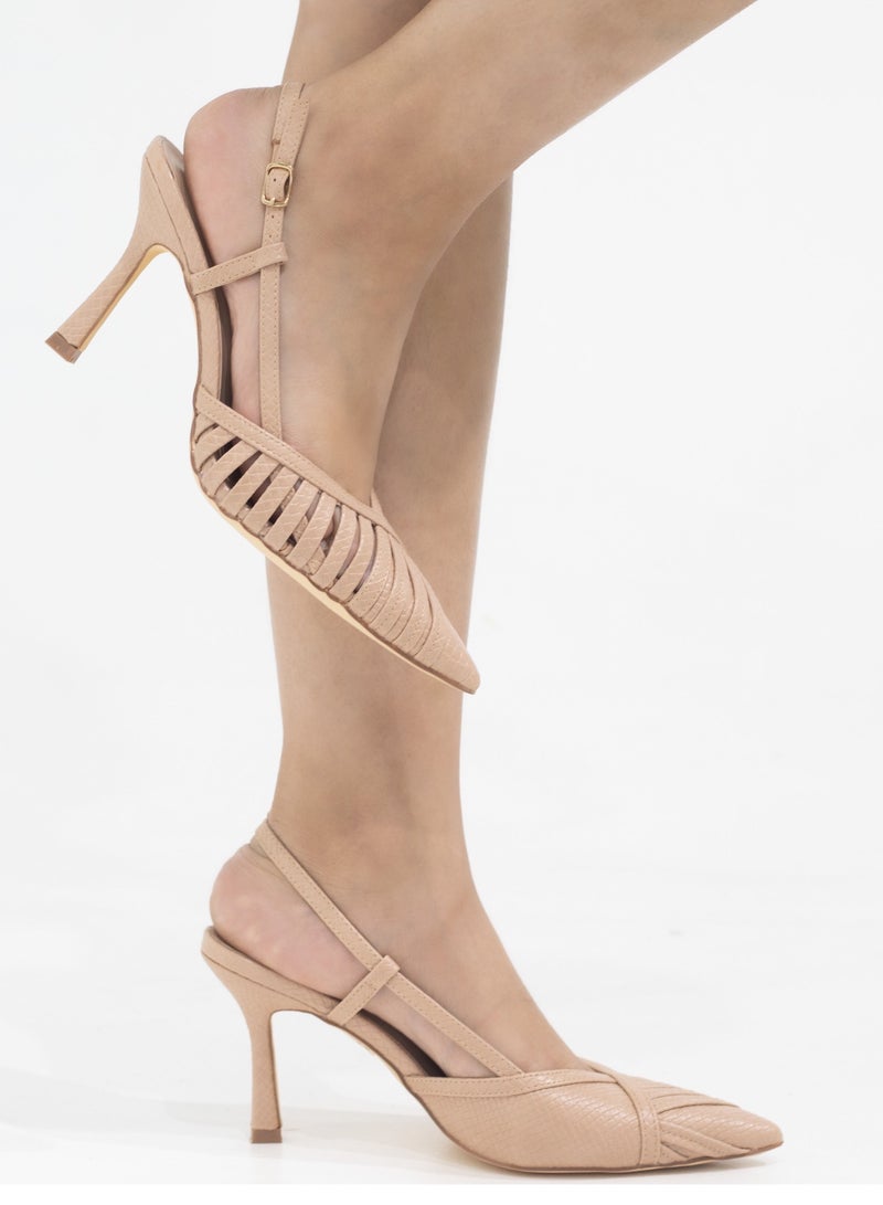 LAMARAPARIS Slinky closed strippy 6cm heel sling back  - Image 2