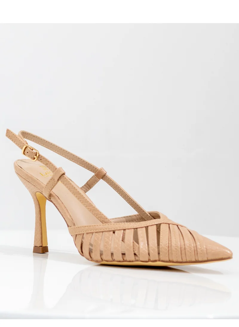 LAMARAPARIS Slinky closed strippy 6cm heel sling back