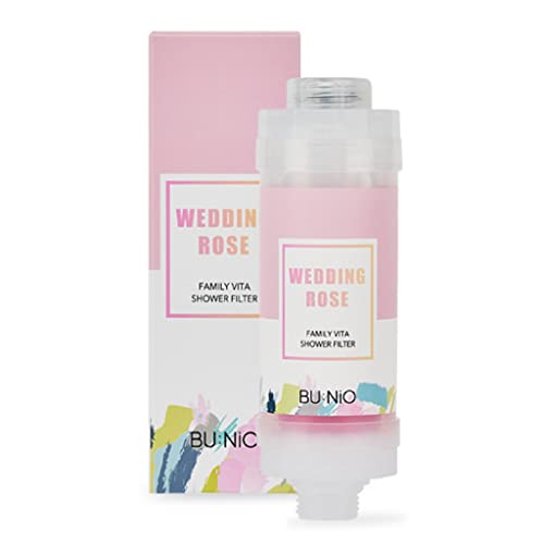 BUNIO BU:NiO Family Vitamin C Shower Filter 5.29Oz - Aroma Scented Shower Head Filter, Hard Water Softener, Chlorine & Rust Remover, Water Purifying, Helps Dry Skin&Hair Loss(Wedding Rose) - Image 1
