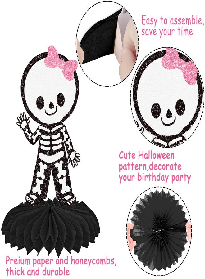 اوموني زينة طاولة على شكل خلية نحل للهالوين، 12 قطعة، باللونين الوردي والأسود، زينة لحفلات استقبال المولود الجديد، زينة طاولة لحفلات أعياد الميلاد والهالوين، زينة على شكل يقطينة شبحية، لوازم الكشف عن جنس المولود - Image 3