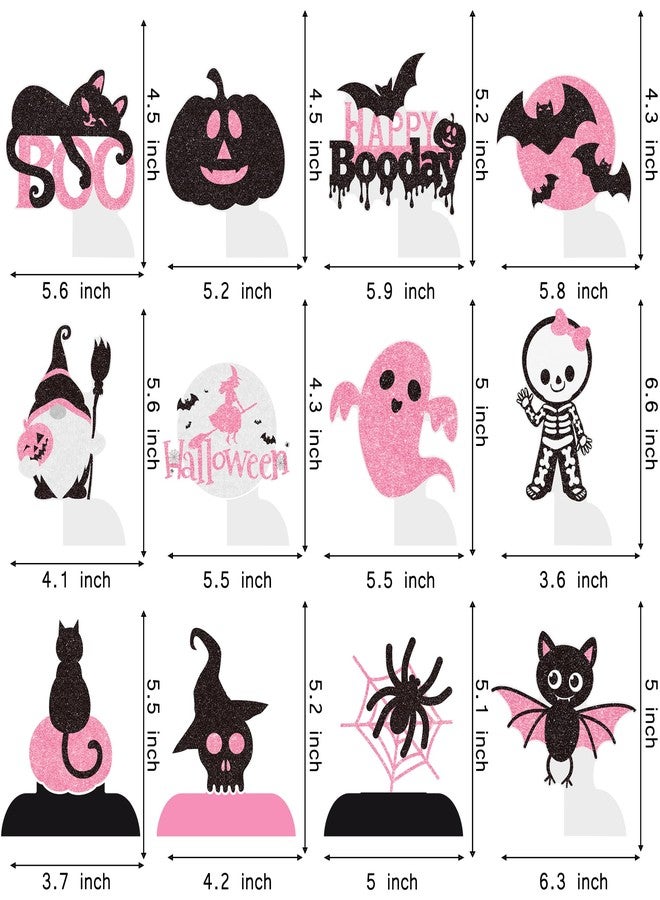 اوموني زينة طاولة على شكل خلية نحل للهالوين، 12 قطعة، باللونين الوردي والأسود، زينة لحفلات استقبال المولود الجديد، زينة طاولة لحفلات أعياد الميلاد والهالوين، زينة على شكل يقطينة شبحية، لوازم الكشف عن جنس المولود - Image 5