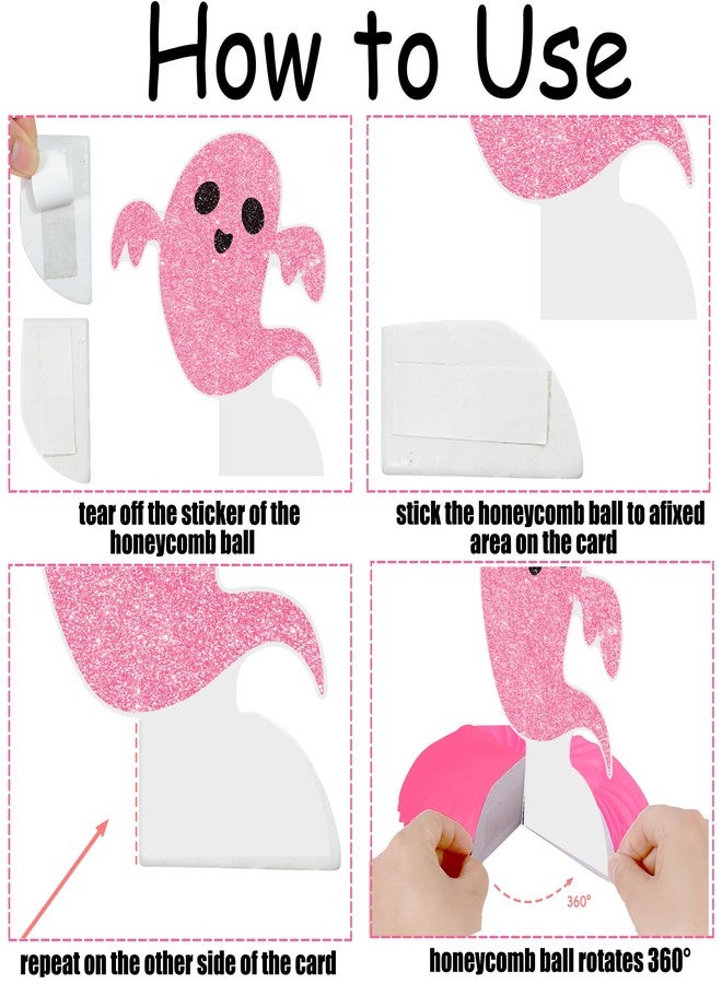 اوموني زينة طاولة على شكل خلية نحل للهالوين، 12 قطعة، باللونين الوردي والأسود، زينة لحفلات استقبال المولود الجديد، زينة طاولة لحفلات أعياد الميلاد والهالوين، زينة على شكل يقطينة شبحية، لوازم الكشف عن جنس المولود - Image 2