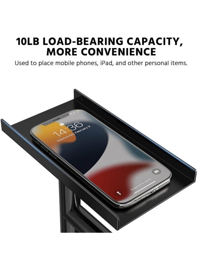 آيسيورا مستقلة حامل ورق التواليت - 4 لفات متعددة الوظائف غير القابل للصدأ حامل ورق التواليت ، غير زلق أسود حامل ورق التواليت ، حامل الهاتف المحمول ، البنود الصغيرة - Image 3