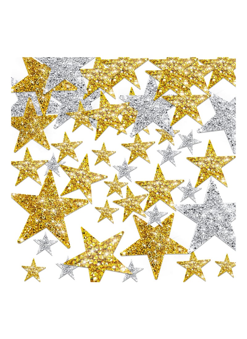 SYOSI - Star Patches, 30PCS Iron On Star Appliques, Rhinestone Adhesive Star Iron on Patches, Embroidered Star Patches Bling, Appliques, Embellishments Patches for Clothing Jeans Repair Decoration - Image 1