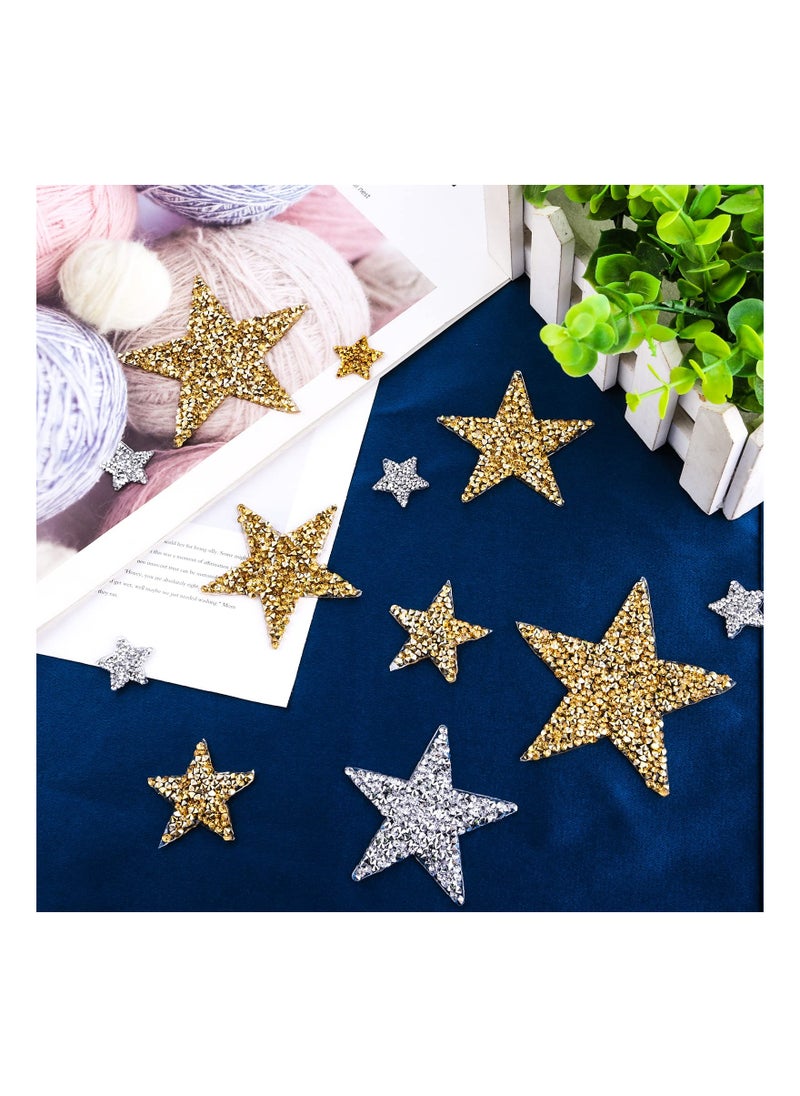 SYOSI - Star Patches, 30PCS Iron On Star Appliques, Rhinestone Adhesive Star Iron on Patches, Embroidered Star Patches Bling, Appliques, Embellishments Patches for Clothing Jeans Repair Decoration - Image 1