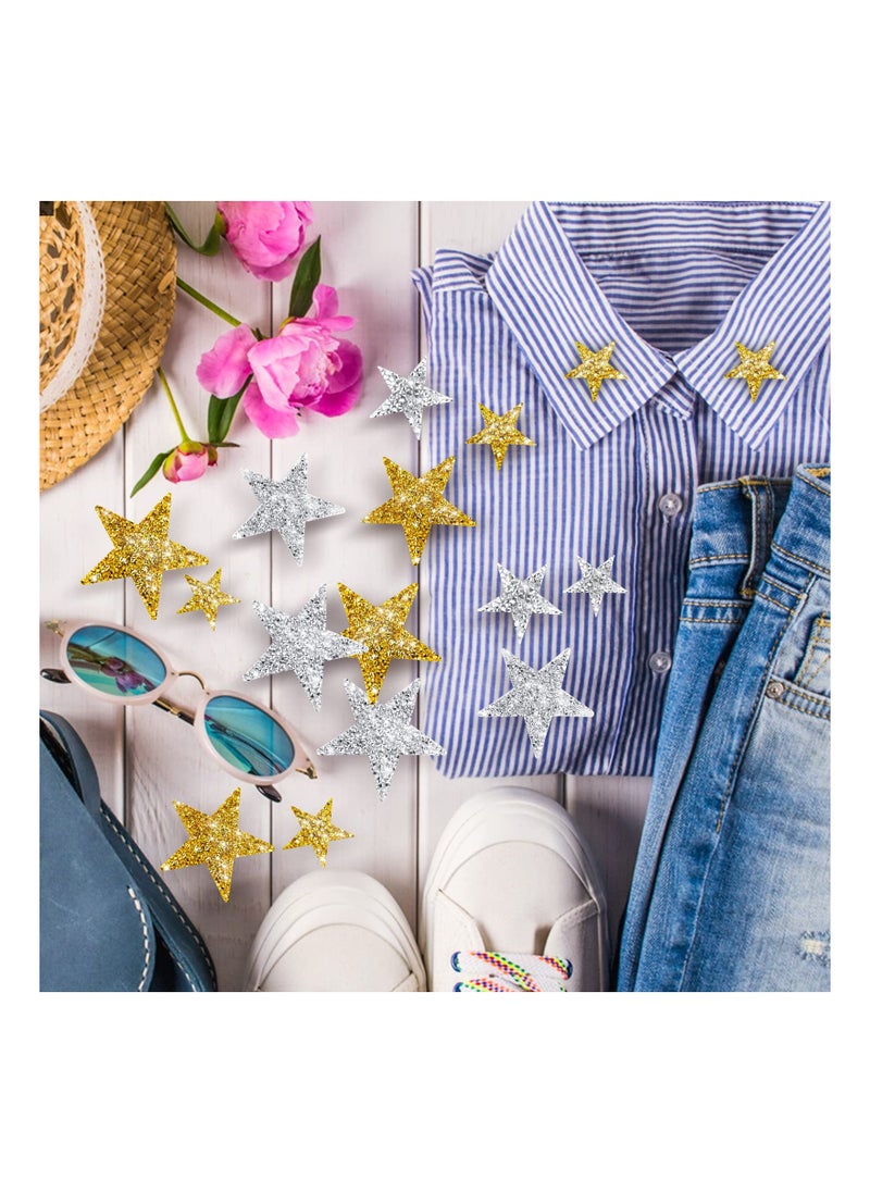 SYOSI - Star Patches, 30PCS Iron On Star Appliques, Rhinestone Adhesive Star Iron on Patches, Embroidered Star Patches Bling, Appliques, Embellishments Patches for Clothing Jeans Repair Decoration - Image 1