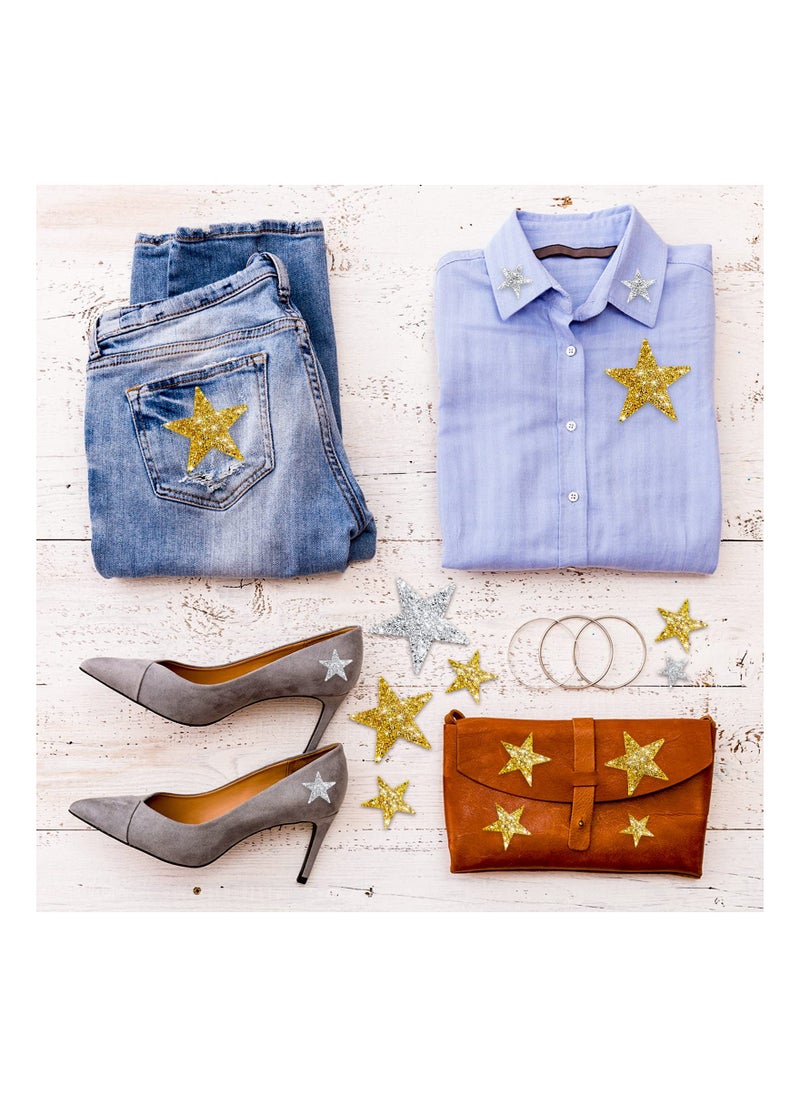SYOSI - Star Patches, 30PCS Iron On Star Appliques, Rhinestone Adhesive Star Iron on Patches, Embroidered Star Patches Bling, Appliques, Embellishments Patches for Clothing Jeans Repair Decoration - Image 1