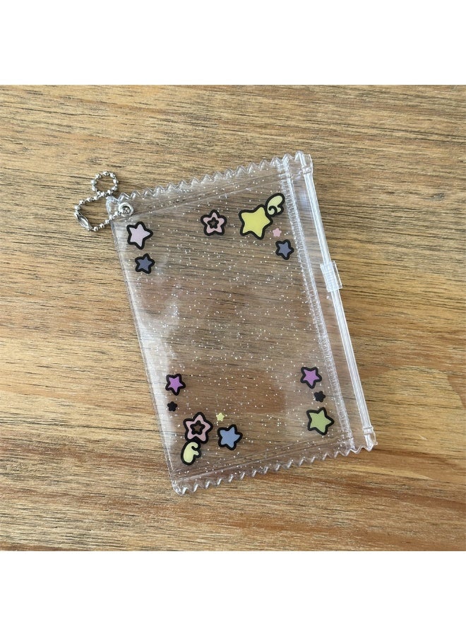 NIBEMINENT 1 - Piece Hamburger Stars Kpop Photo Card Holder Pendant Key Chain ID Badge Holder ID Card Holder Photo Card Protector for School ID Office ID Access Card for Women Girls - Image 1