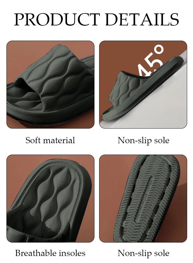 DUNISO Couple Slippers for Men and Women Quick Drying Slide Sandal with Thick Sole Non-Slip Soft Shower Slippers Open Toe Spa Bath Pool Gym House Sandals for Indoor & Outdoor - Image 4