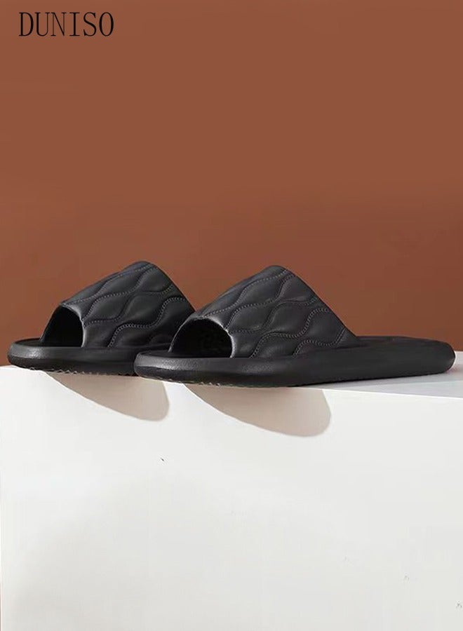 DUNISO Couple Slippers for Men and Women Quick Drying Slide Sandal with Thick Sole Non-Slip Soft Shower Slippers Open Toe Spa Bath Pool Gym House Sandals for Indoor & Outdoor - Image 5