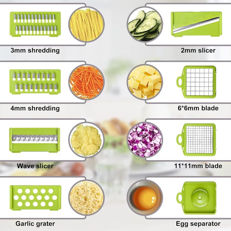 Gulex Vegetable Chopper, Veggie Chopper with Container, Cutter, Dicer, Slicer,12 In 1 Multifunctional Slicer for Fruits and Vegetables - Image 2