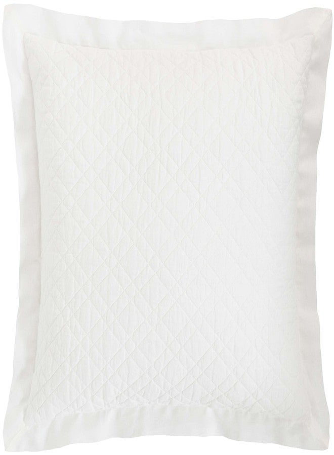Pine Cone Hill Washed Linen Ivory Quilted Sham, Standard Size, Ivory Solid Pattern - Image 4