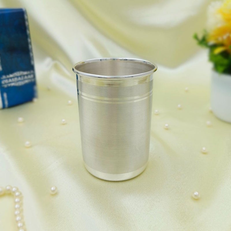 Osasbazaar Pure Silver Glass Tumbler 9799 Bis Hallmarked Pack Of 1 150 ML - Image 2