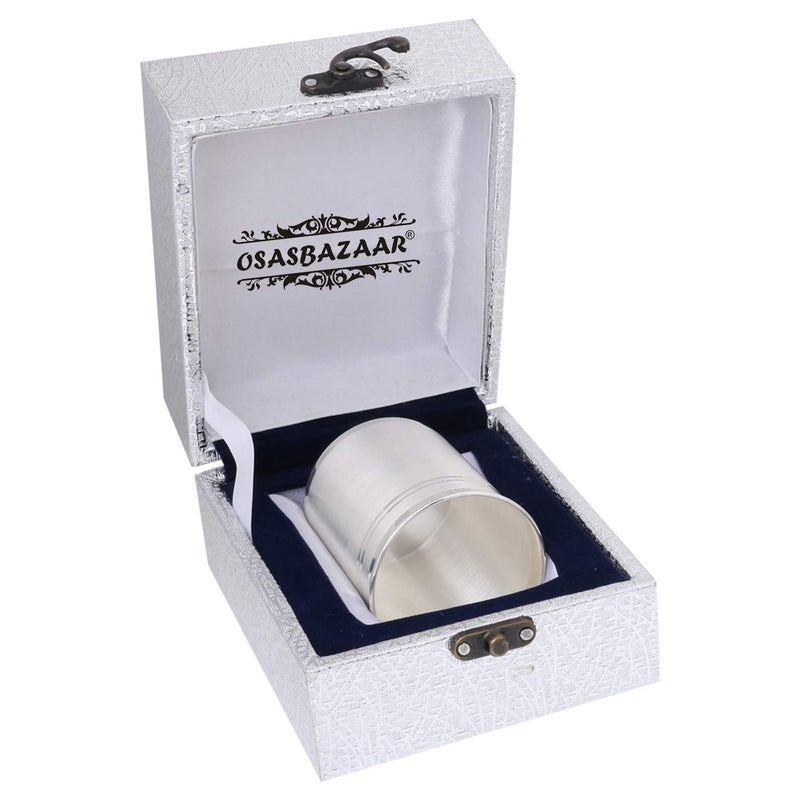 Osasbazaar Pure Silver Glass Tumbler 9799 Bis Hallmarked Pack Of 1 150 ML - Image 5