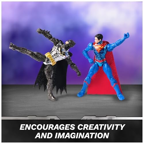 DC Comics, Metal Force Transforming Batwing, 2-in-1 Playset, Includes Batman and Superman Figures, with Projectiles and Character Cards, Kids Toy for Boys Ages 4 and Up - Image 5