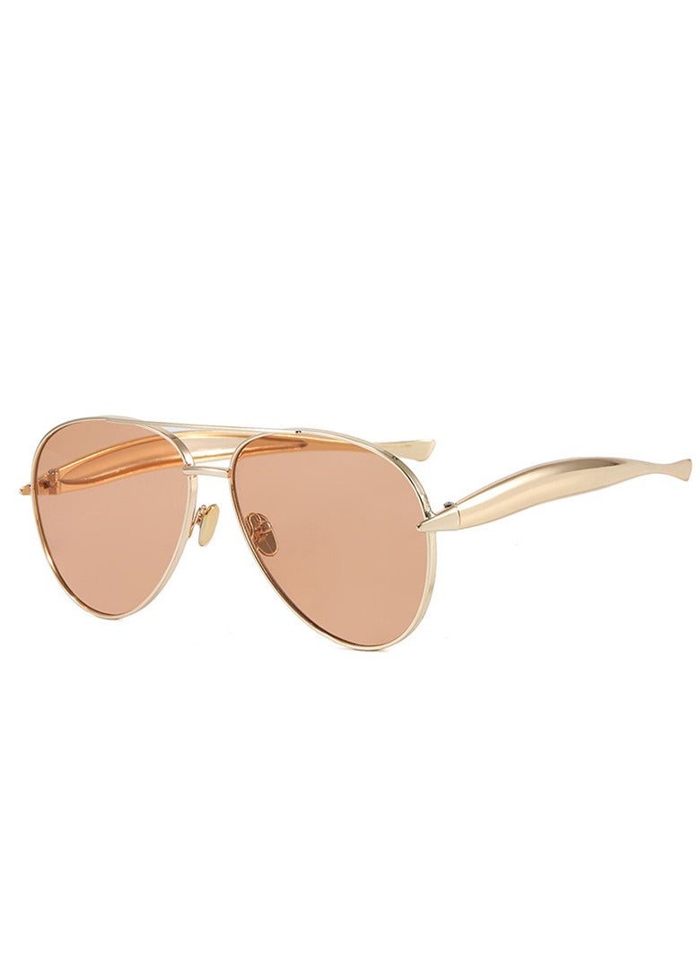 Veil Women's Retro Sunglasses Metal Round Frame - Image 1