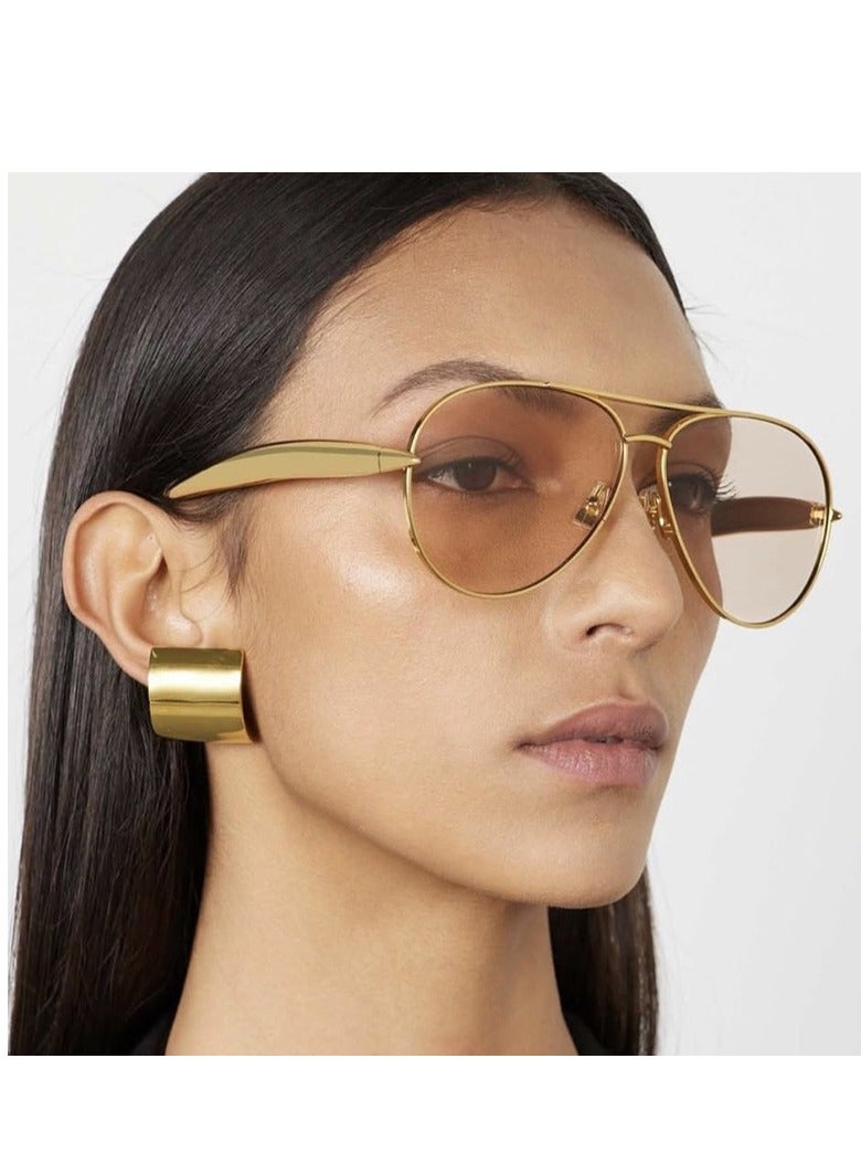 Veil Women's Retro Sunglasses Metal Round Frame - Image 2