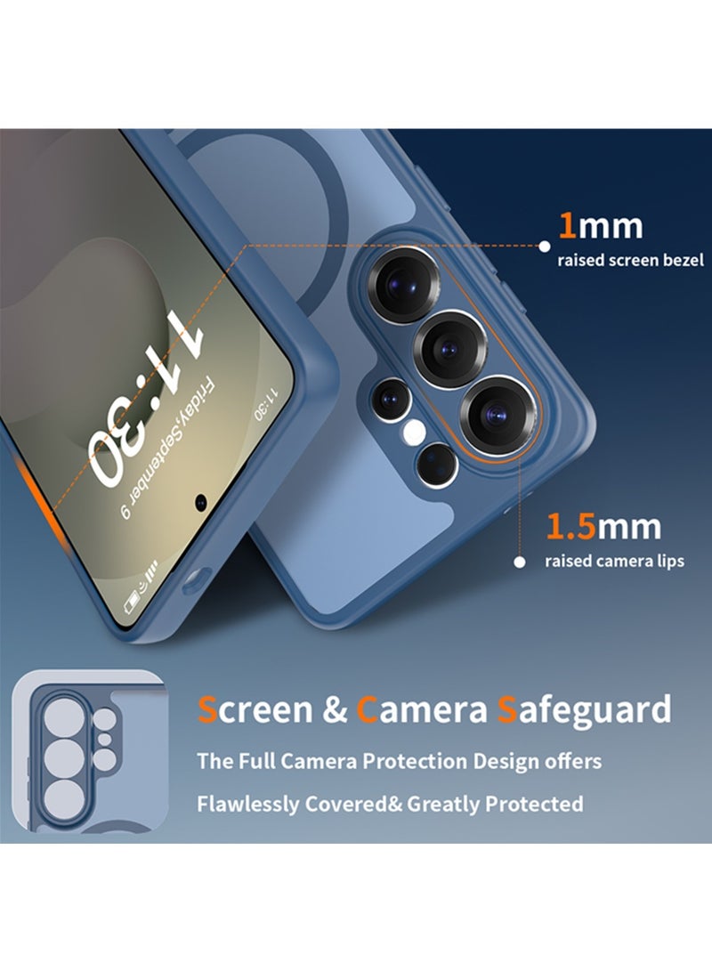 Adando Strong Magnetic Case for Samsung Galaxy S26 Ultra 5G, Compatible with Magsafe, Slim Translucent Matte Mil-Grade Drop Protection Rugged Magnetic Case (Deep Blue, Galaxy S26 Ultra 5G) - Image 3