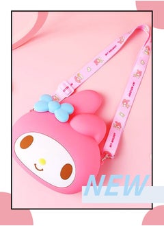 ILovhaprty Melody cartoon purse,Kawaii Messenger Bags, Cartoon Wallet Cute Crossbody Bag, Anime Mini Bag,coin bag for Girls  - Image 1
