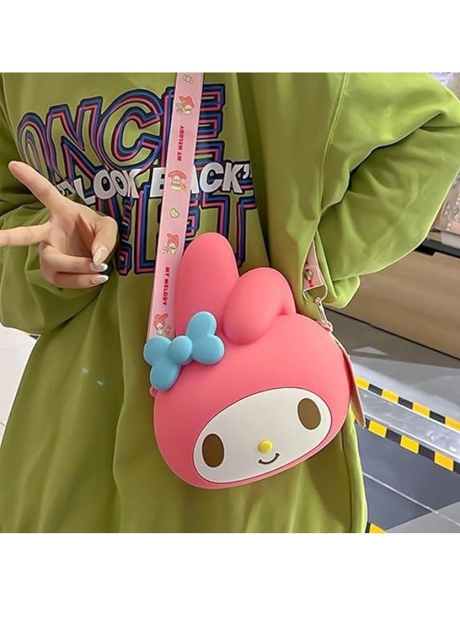 ILovhaprty Melody cartoon purse,Kawaii Messenger Bags, Cartoon Wallet Cute Crossbody Bag, Anime Mini Bag,coin bag for Girls  - Image 3