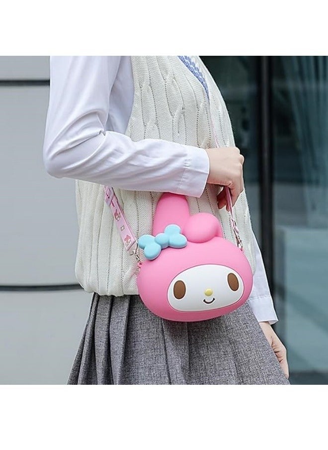 ILovhaprty Melody cartoon purse,Kawaii Messenger Bags, Cartoon Wallet Cute Crossbody Bag, Anime Mini Bag,coin bag for Girls  - Image 5