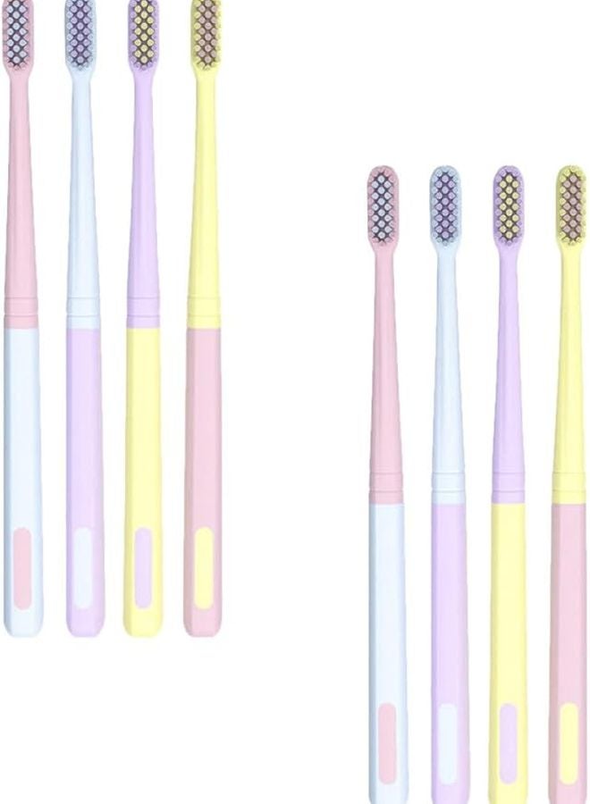 8 قطع فرشاة أسنان ذات شعيرات ناعمة رأس صغير للبالغين تنظيف عميق إزالة البلاك - Image 2